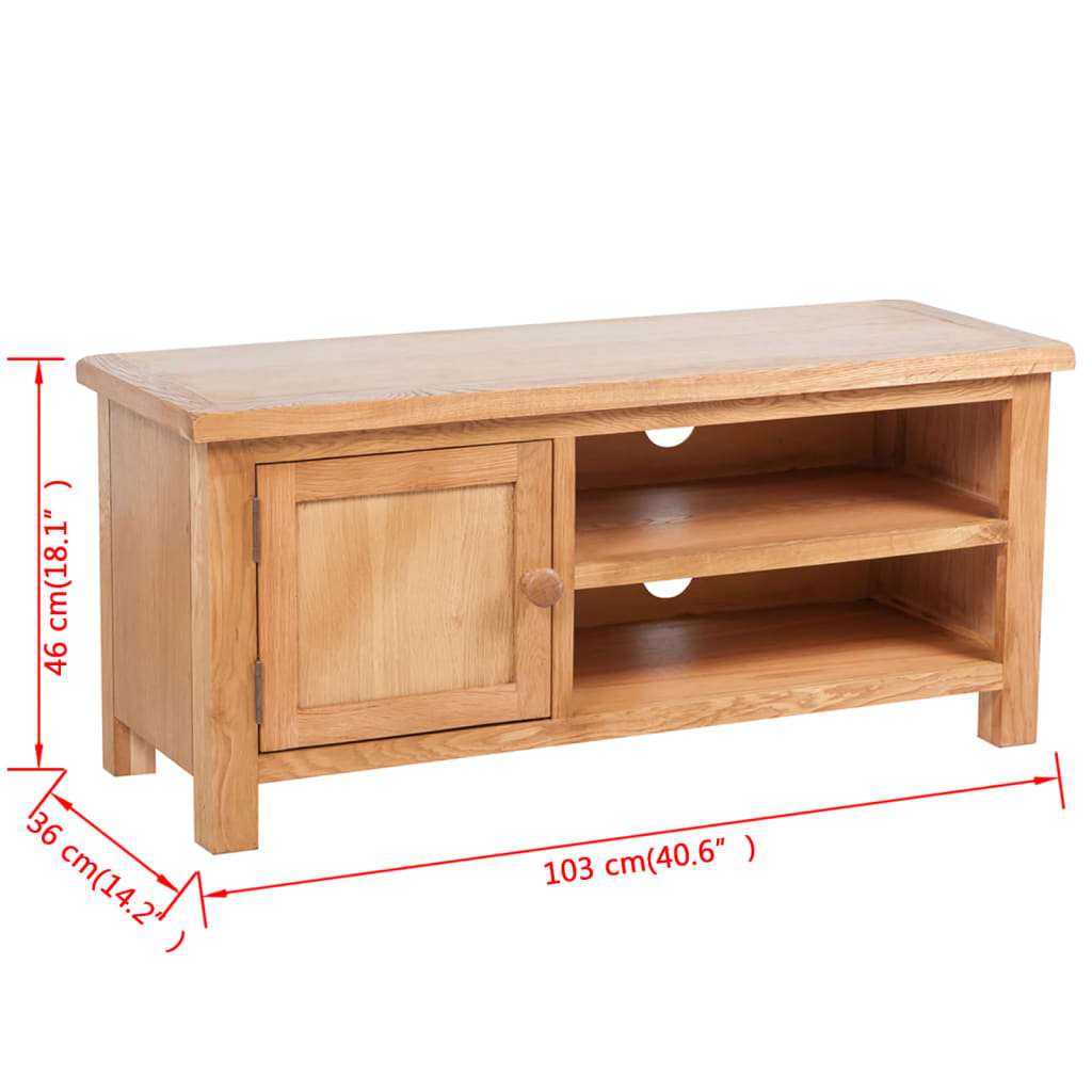 vidaXL Szafka pod TV, 103 x 36 x 46 cm, lite drewno dębowe