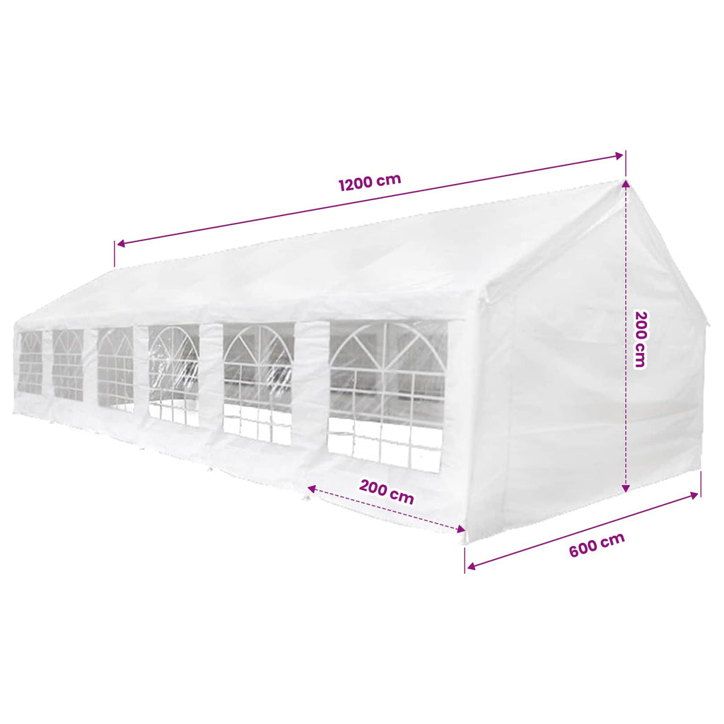 vidaXL | Materiał namiotowy bez stelaża | Biały 12 x 6 m PE
