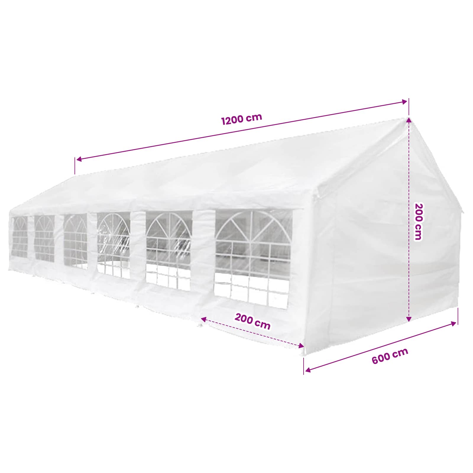 vidaXL | Materiał namiotowy bez stelaża | Biały 12 x 6 m PE