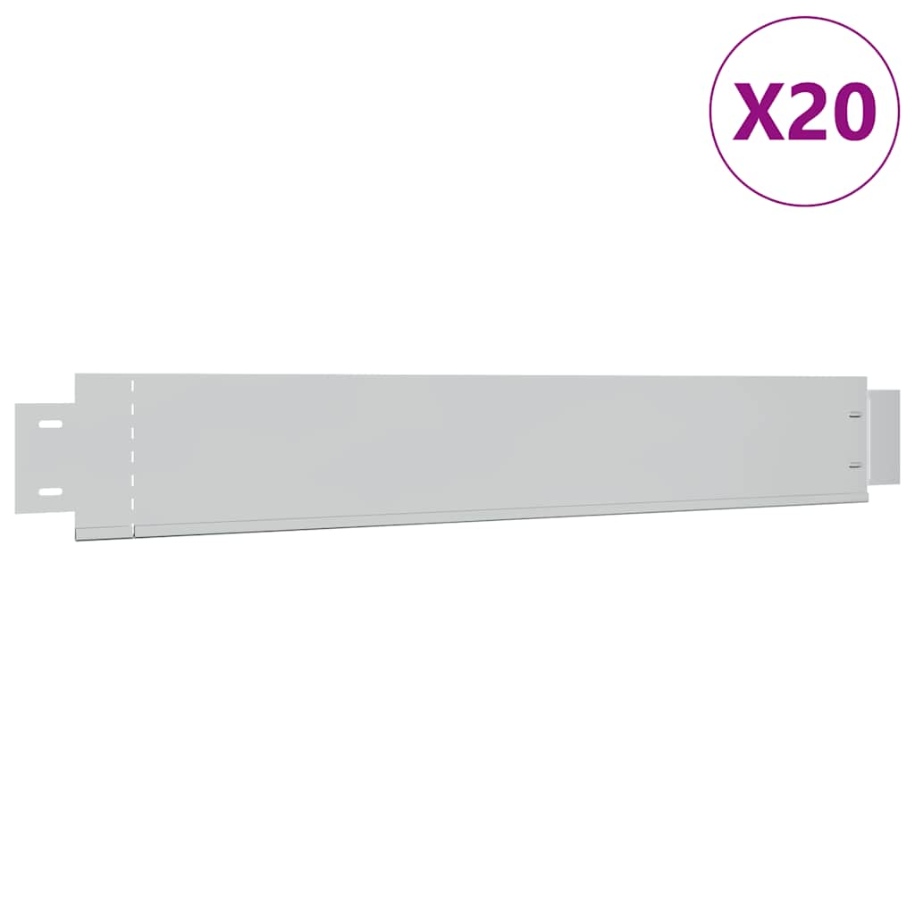 vidaXL Zestaw 20 elastycznych obrzeży ogrodowych, stalowych, 100x14 cm