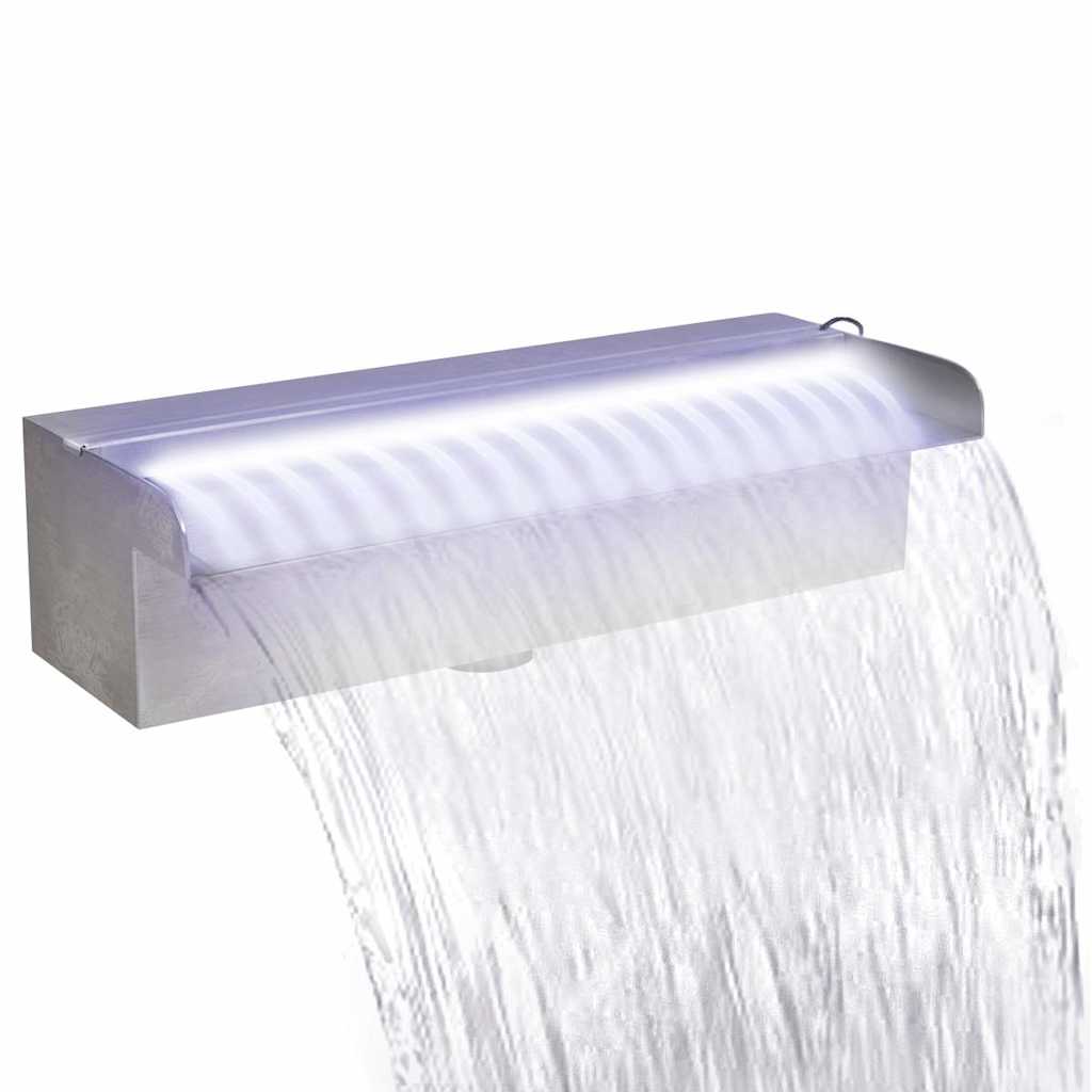 vidaXL Fontanna/wodospad do basenu, 30 cm, z oświetleniem LED