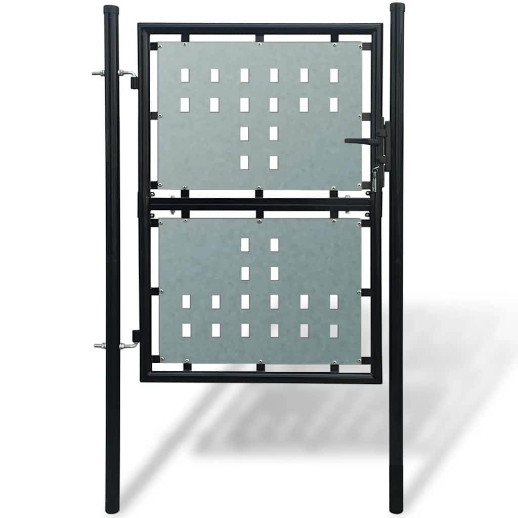 vidaXL Czarna brama ogrodzeniowa jednoskrzydłowa 100x200 cm