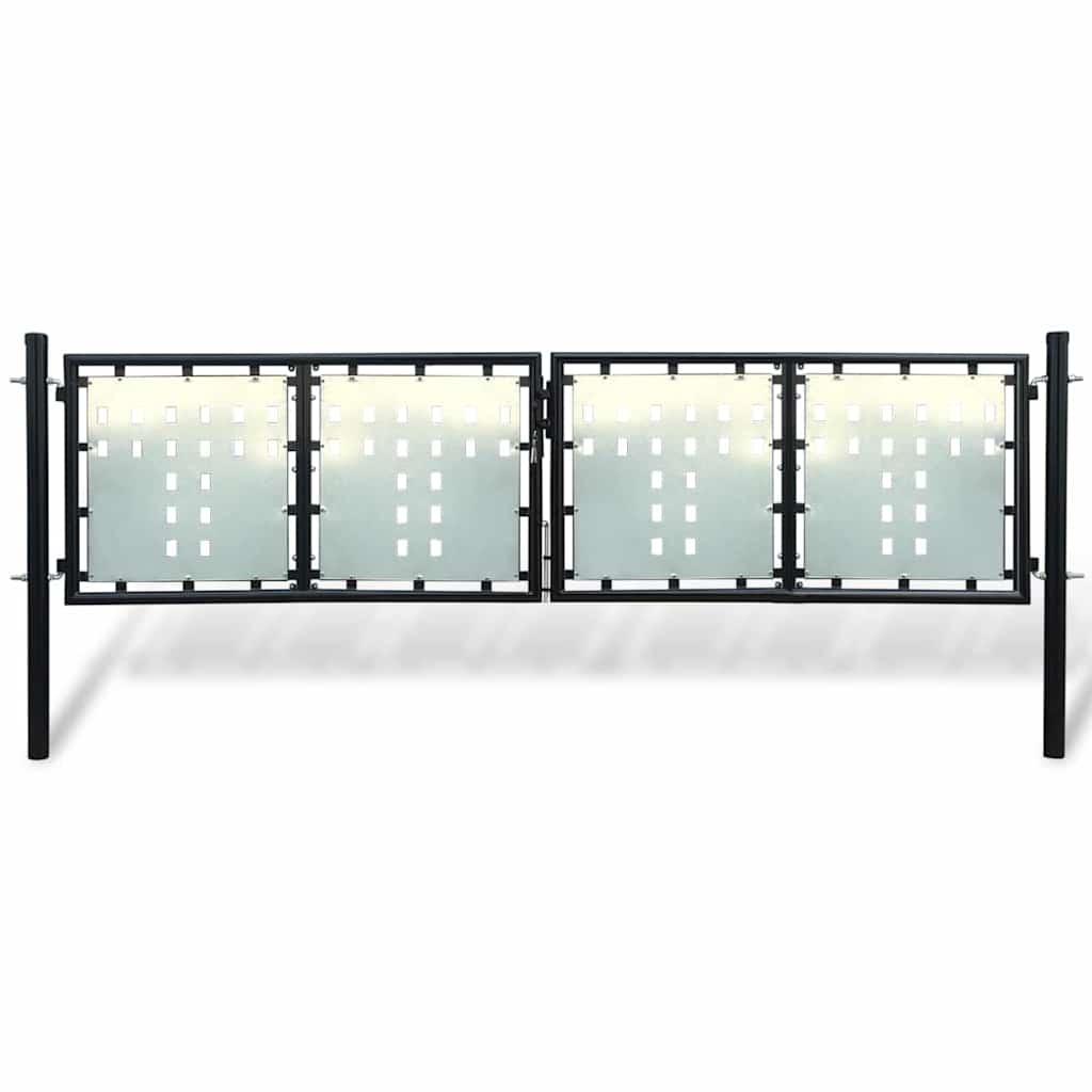 vidaXL Czarna brama ogrodzeniowa jednoskrzydłowa 300x100 cm