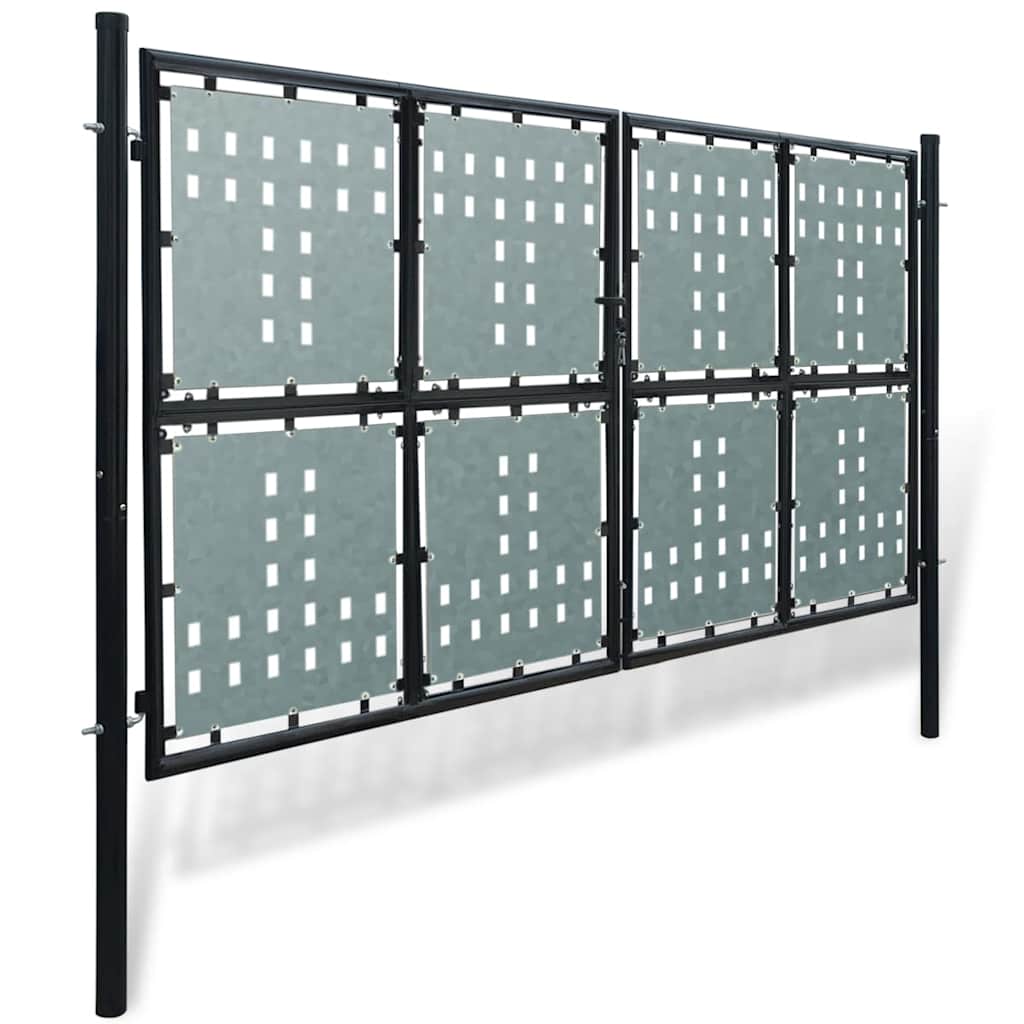 vidaXL Czarna brama ogrodzeniowa jednoskrzydłowa 300x150 cm