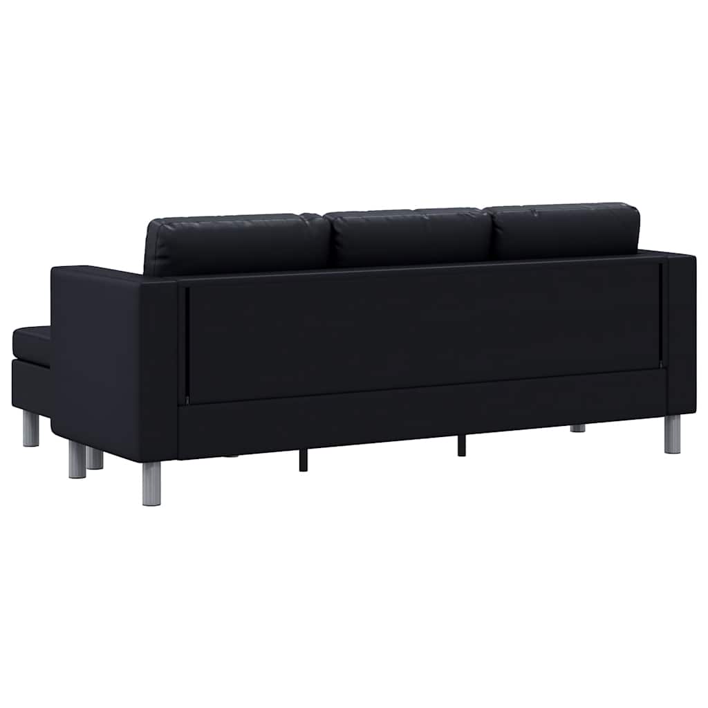 vidaXL Sofa 3-osobowa, skóra syntetyczna, czarna