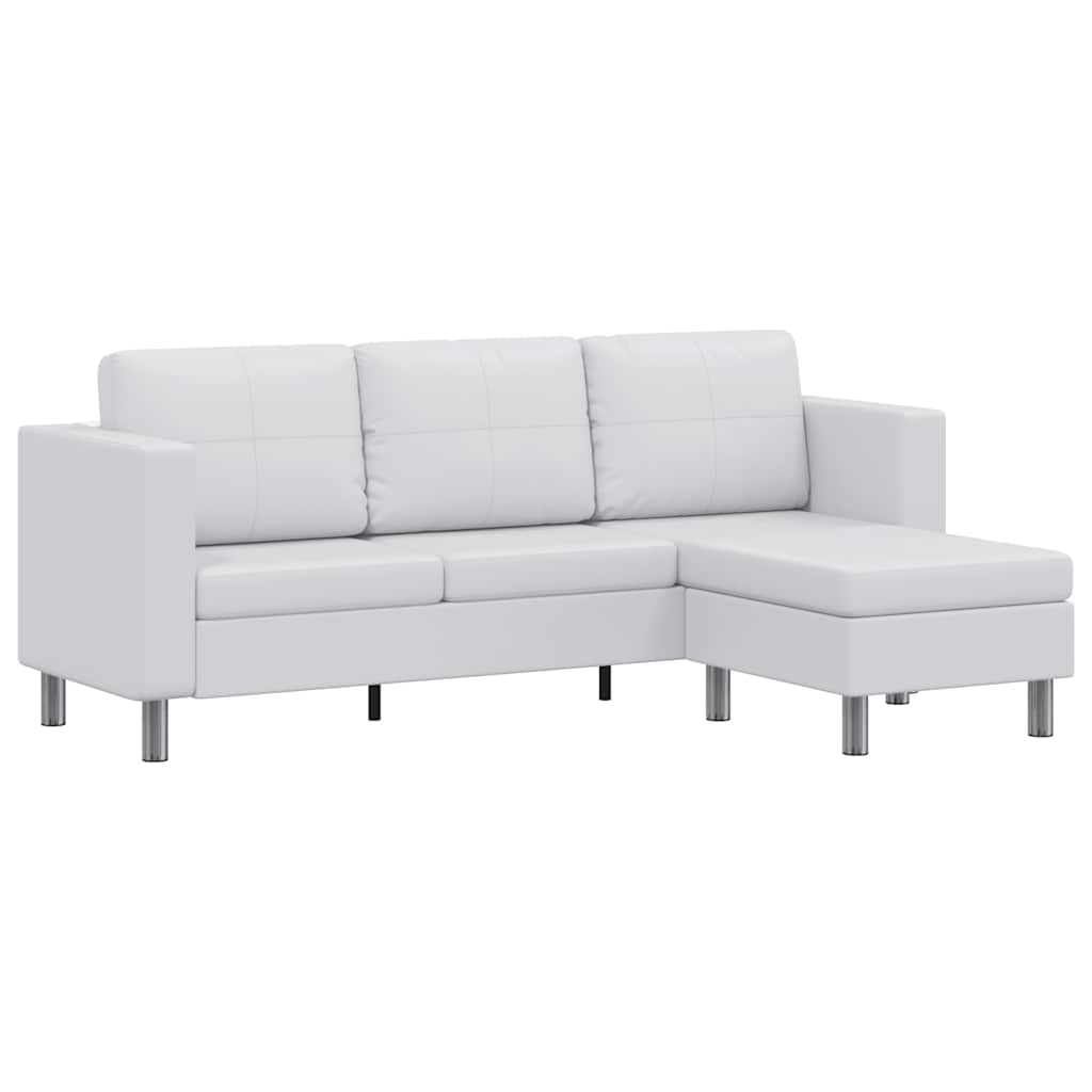 vidaXL Sofa 3-osobowa, skóra syntetyczna, biała