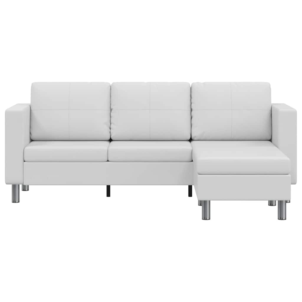 vidaXL Sofa 3-osobowa, skóra syntetyczna, biała