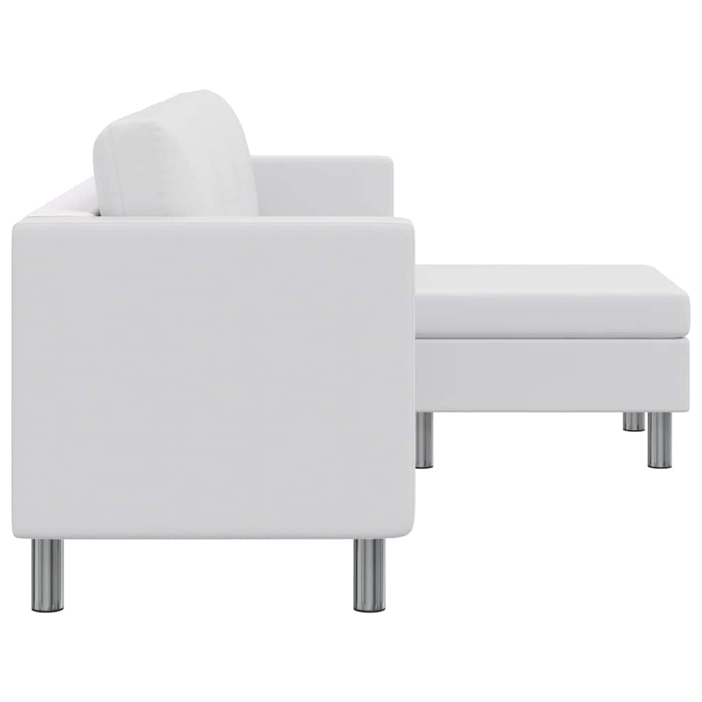 vidaXL Sofa 3-osobowa, skóra syntetyczna, biała