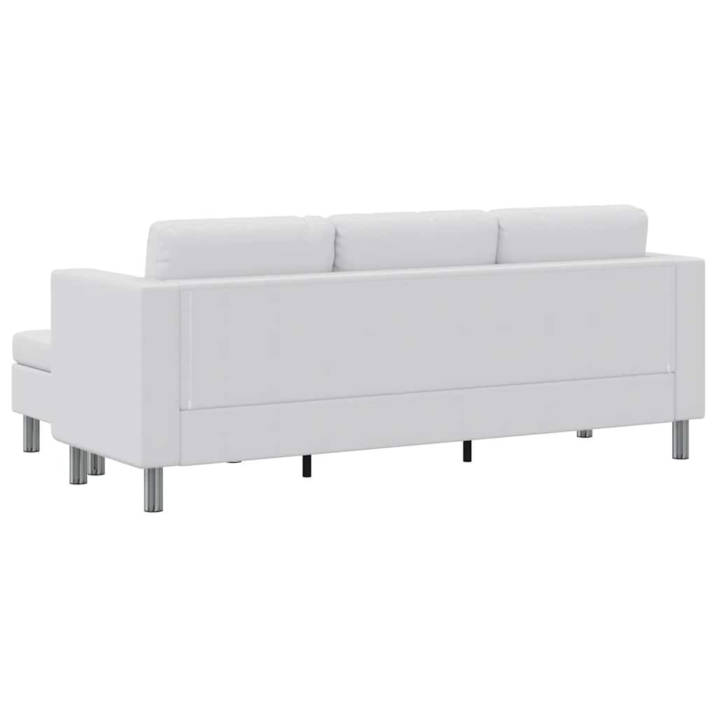 vidaXL Sofa 3-osobowa, skóra syntetyczna, biała