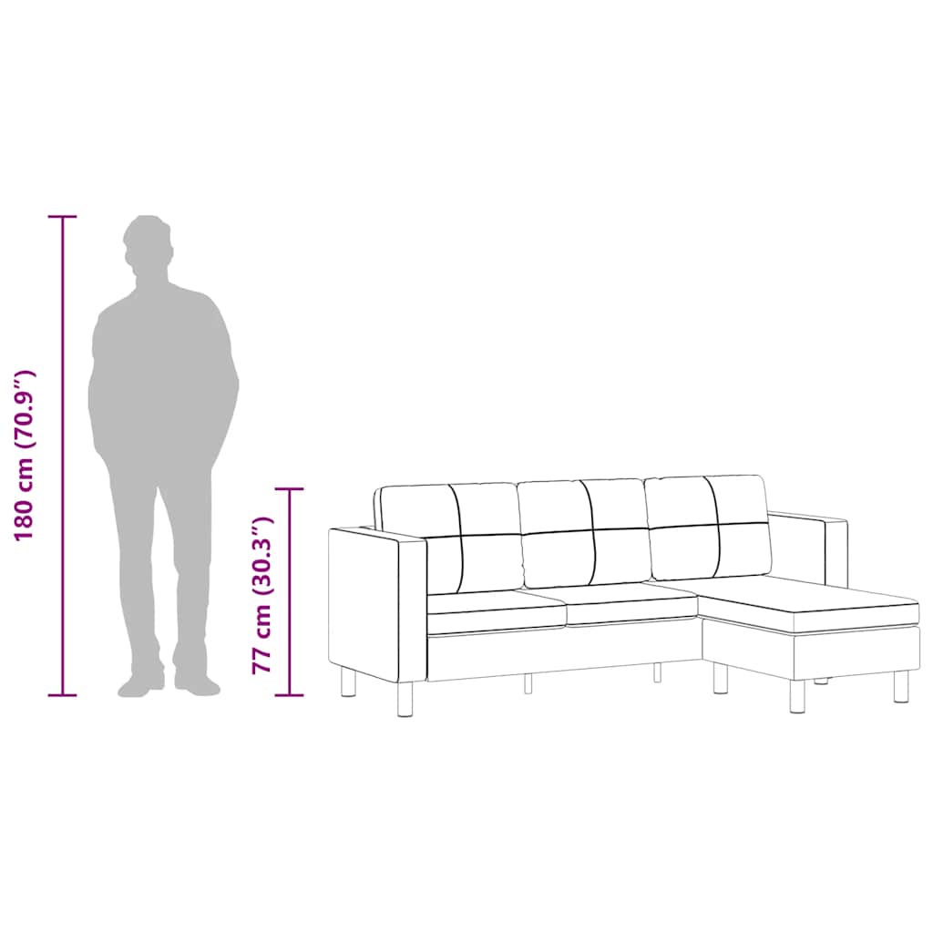 vidaXL Sofa 3-osobowa, skóra syntetyczna, biała