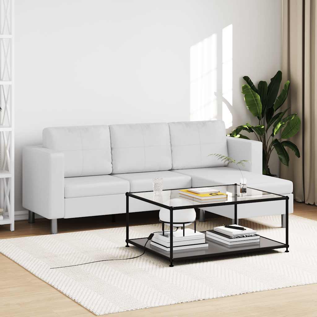 vidaXL Sofa 3-osobowa, skóra syntetyczna, biała