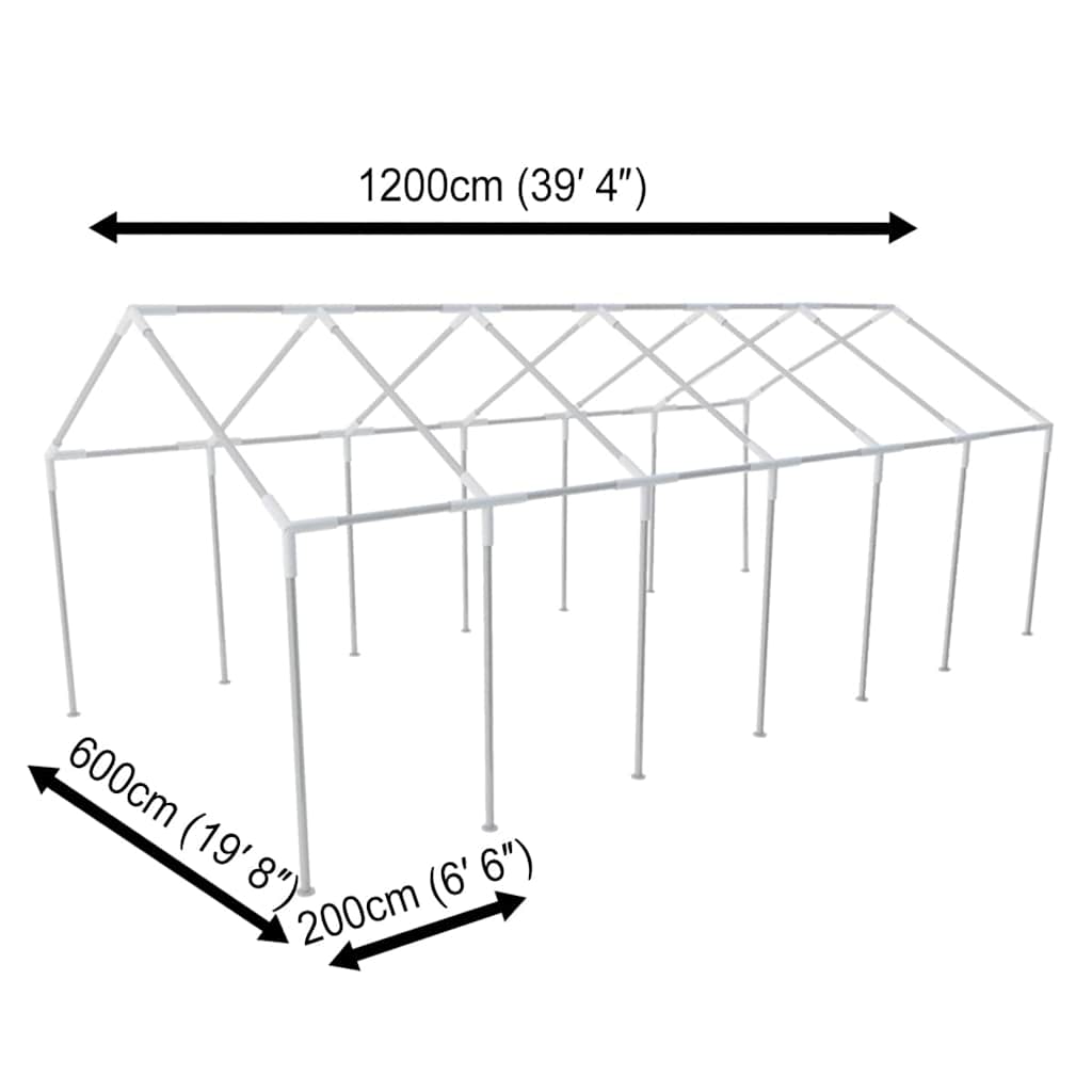 vidaXL Biały namiot imprezowy, 12 x 6 m