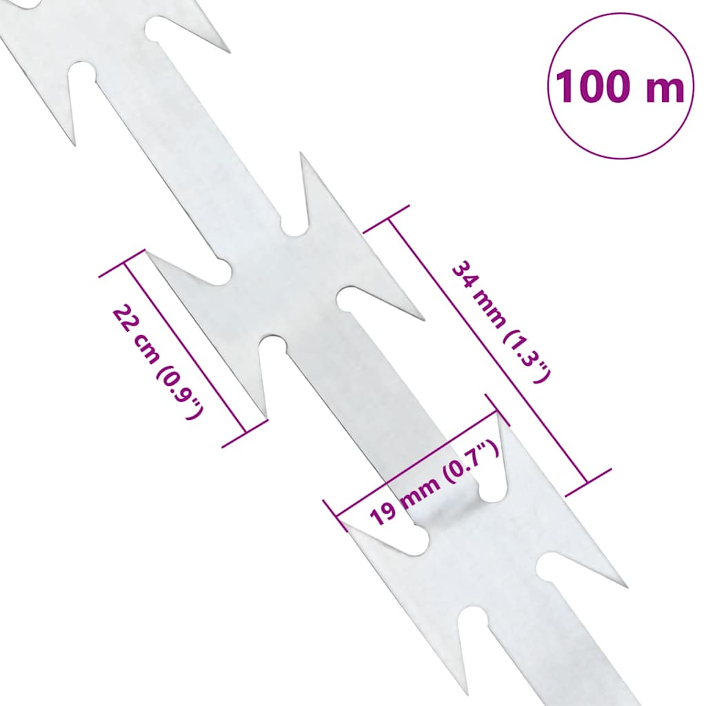 vidaXL Drut kolczasty BTO-22, 100 m, stal