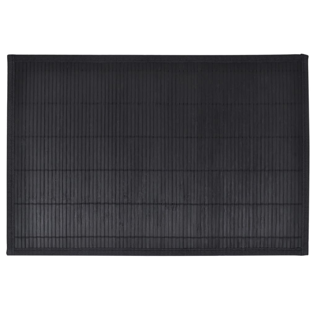 vidaXL Bambusowe podkładki pod talerze, 6 szt., 30 x 45 cm, czarne