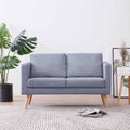 vidaXL Sofa 2-osobowa, materiałowa, jasnoszara