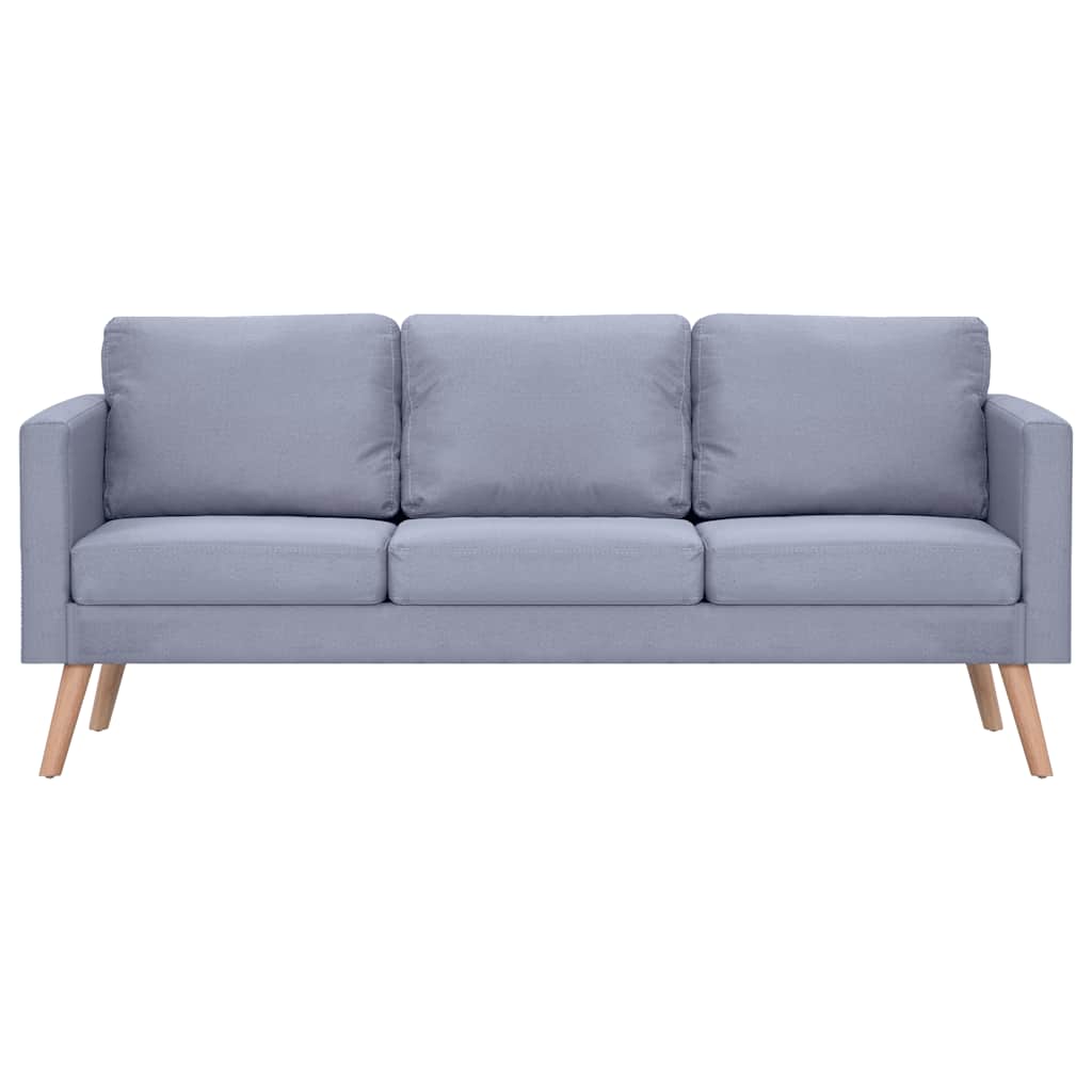 vidaXL Sofa 3-osobowa, materiałowa, jasnoszara