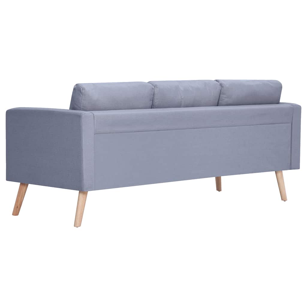 vidaXL Sofa 3-osobowa, materiałowa, jasnoszara