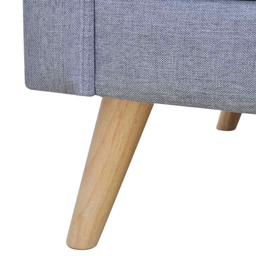 vidaXL Sofa 3-osobowa, materiałowa, jasnoszara