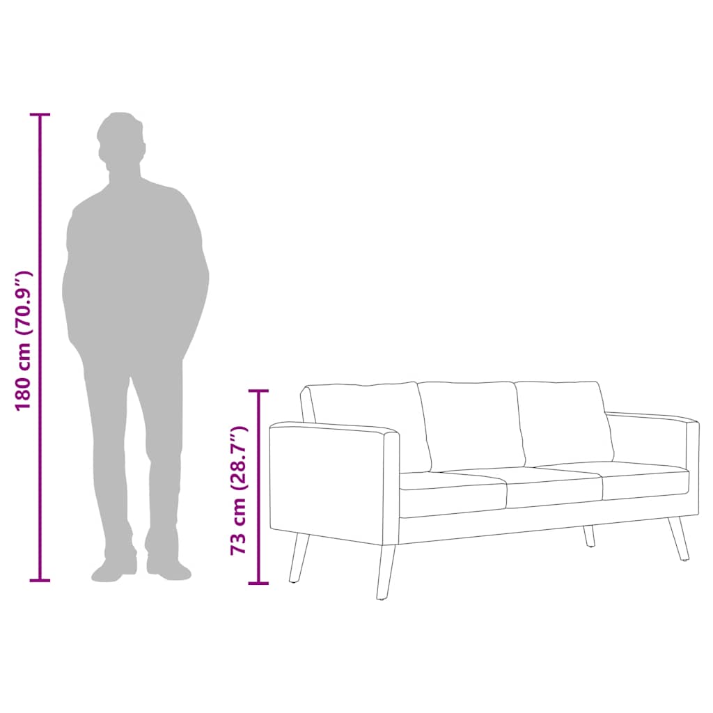 vidaXL Sofa 3-osobowa, materiałowa, jasnoszara