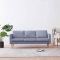 vidaXL Sofa 3-osobowa, materiałowa, jasnoszara