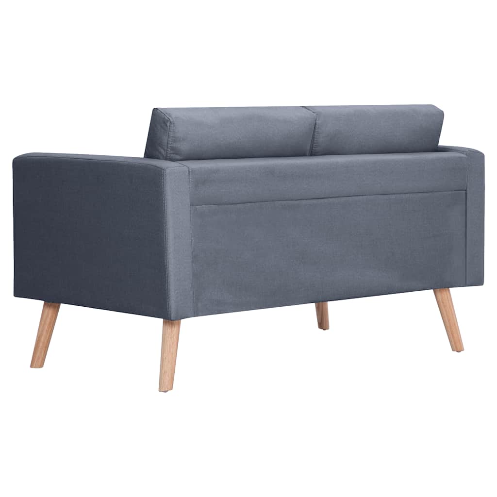 vidaXL Sofa 2-osobowa, materiałowa, ciemnoszara