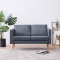 vidaXL Sofa 2-osobowa, materiałowa, ciemnoszara