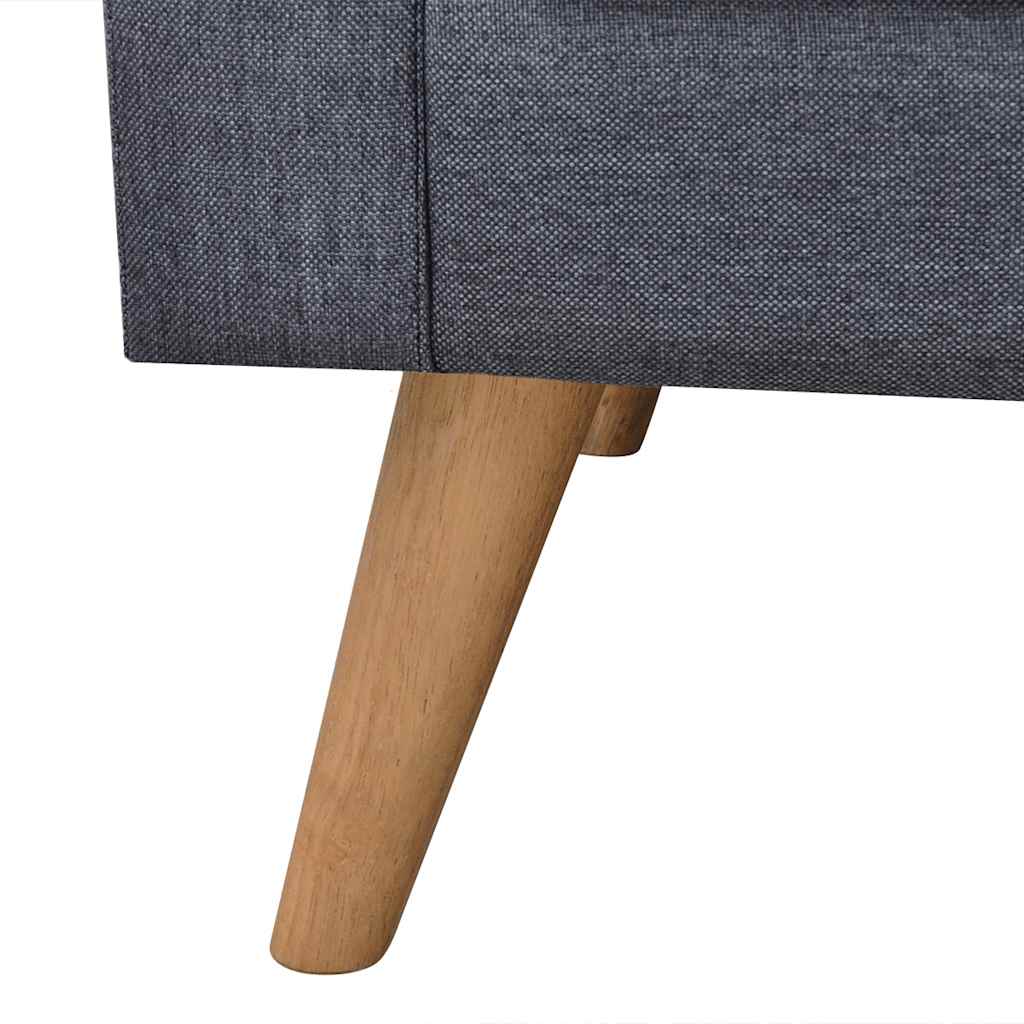 vidaXL Sofa 3-osobowa, materiałowa, ciemnoszara