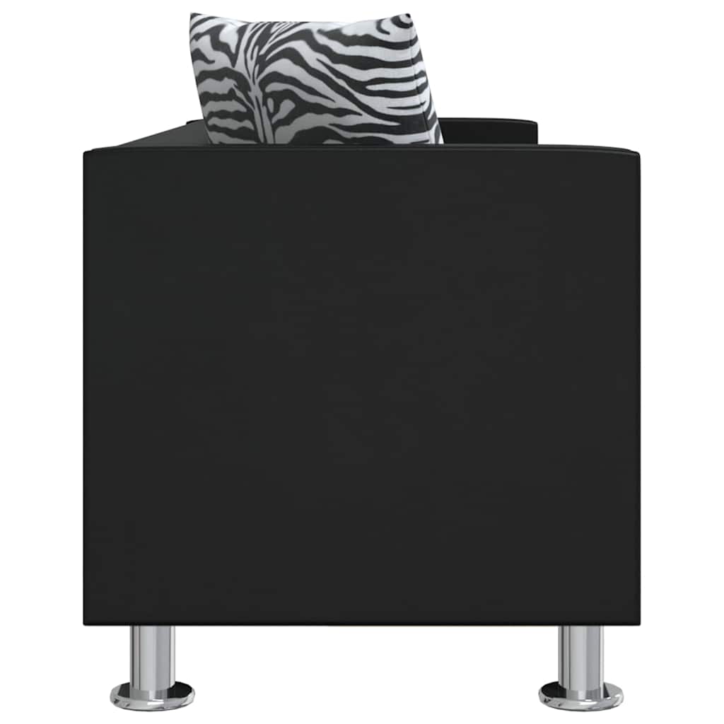 vidaXL Sofa 3-osobowa ze skóry syntetycznej, czarna
