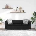 vidaXL Sofa 3-osobowa ze skóry syntetycznej, czarna
