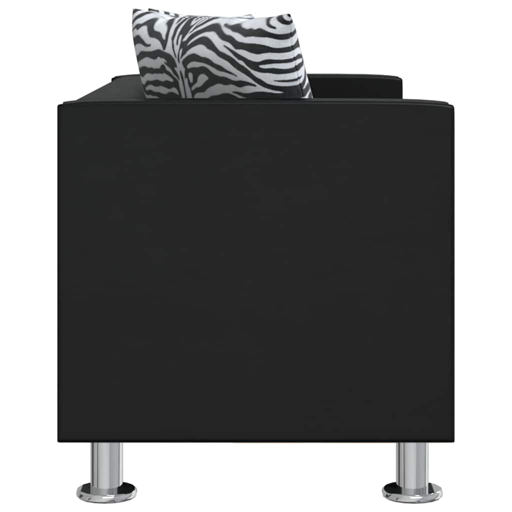 vidaXL Sofa 2-osobowa ze skóry syntetycznej, czarna