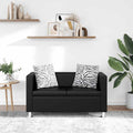 vidaXL Sofa 2-osobowa ze skóry syntetycznej, czarna