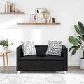 vidaXL Sofa 2-osobowa ze skóry syntetycznej, czarna