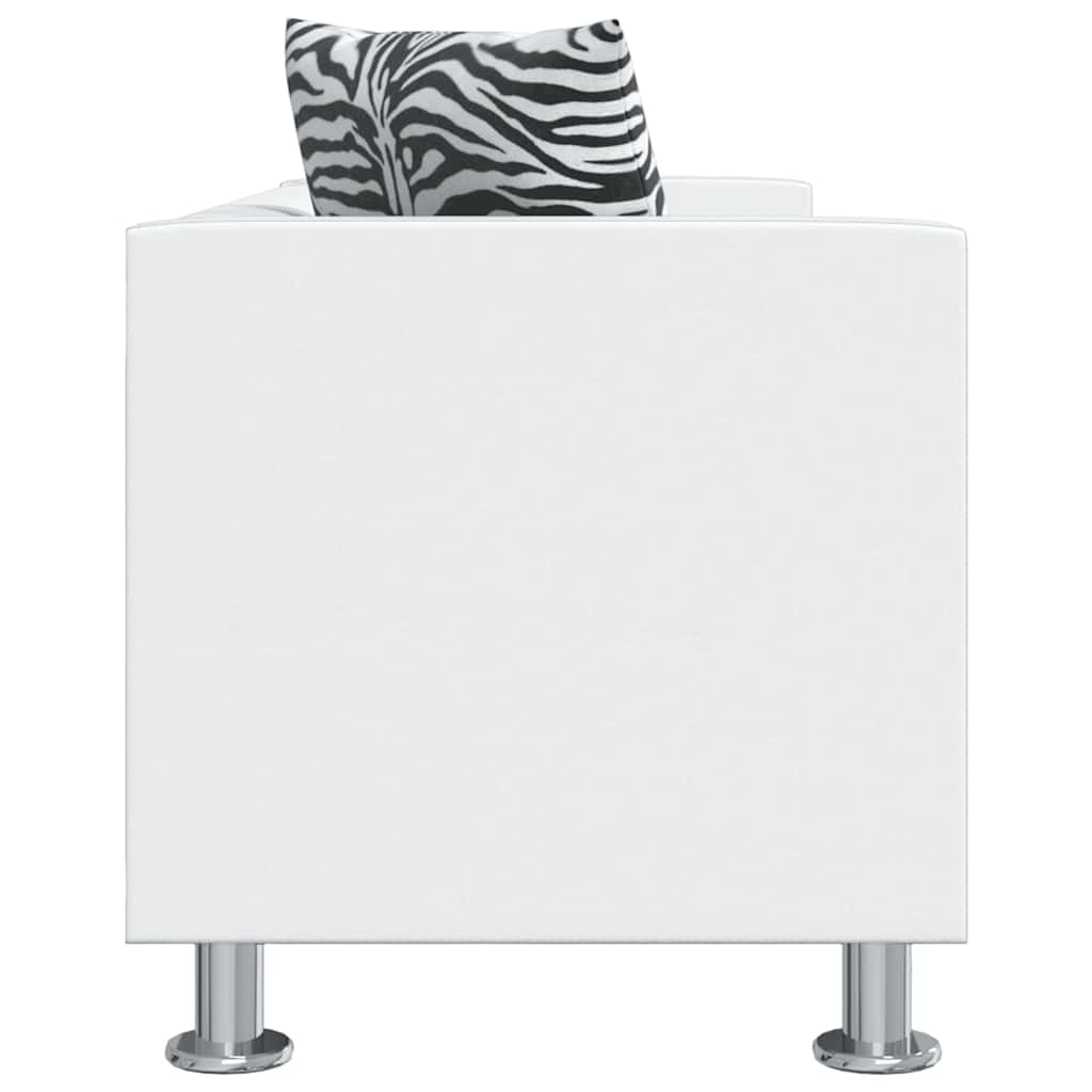 vidaXL Sofa 3-osobowa ze skóry syntetycznej, biała