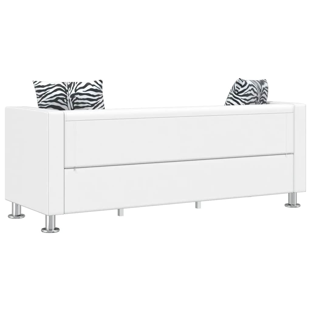 vidaXL Sofa 3-osobowa ze skóry syntetycznej, biała