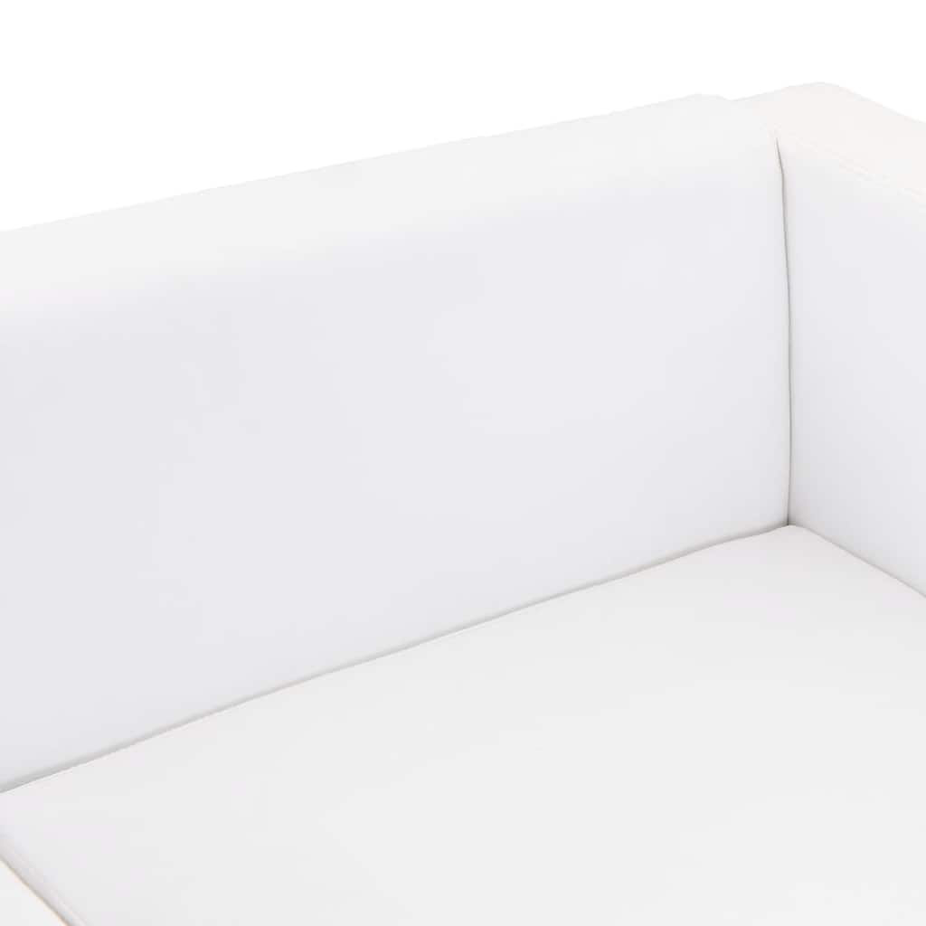 vidaXL Sofa 3-osobowa ze skóry syntetycznej, biała
