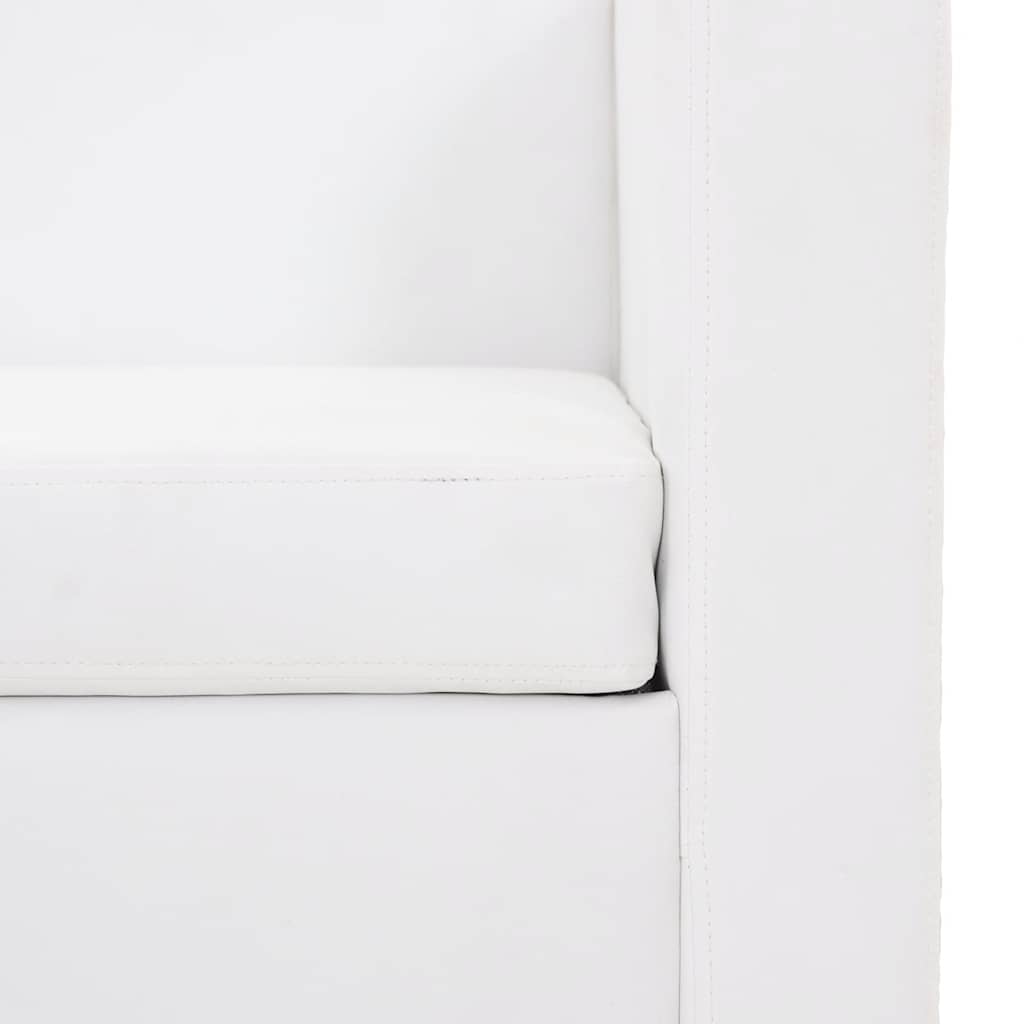 vidaXL Sofa 3-osobowa ze skóry syntetycznej, biała