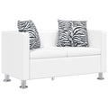 vidaXL Sofa 2-osobowa ze skóry syntetycznej, biała