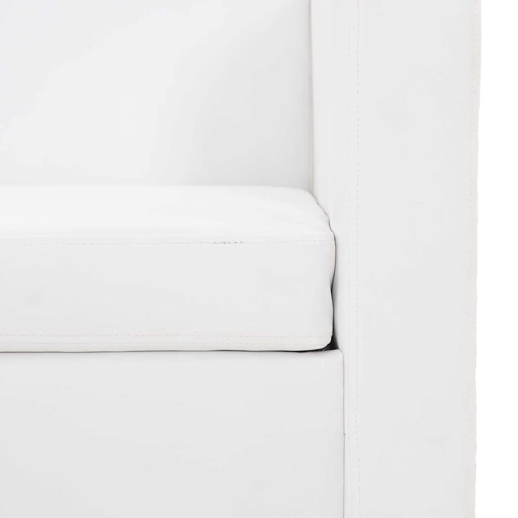 vidaXL Sofa 2-osobowa ze skóry syntetycznej, biała