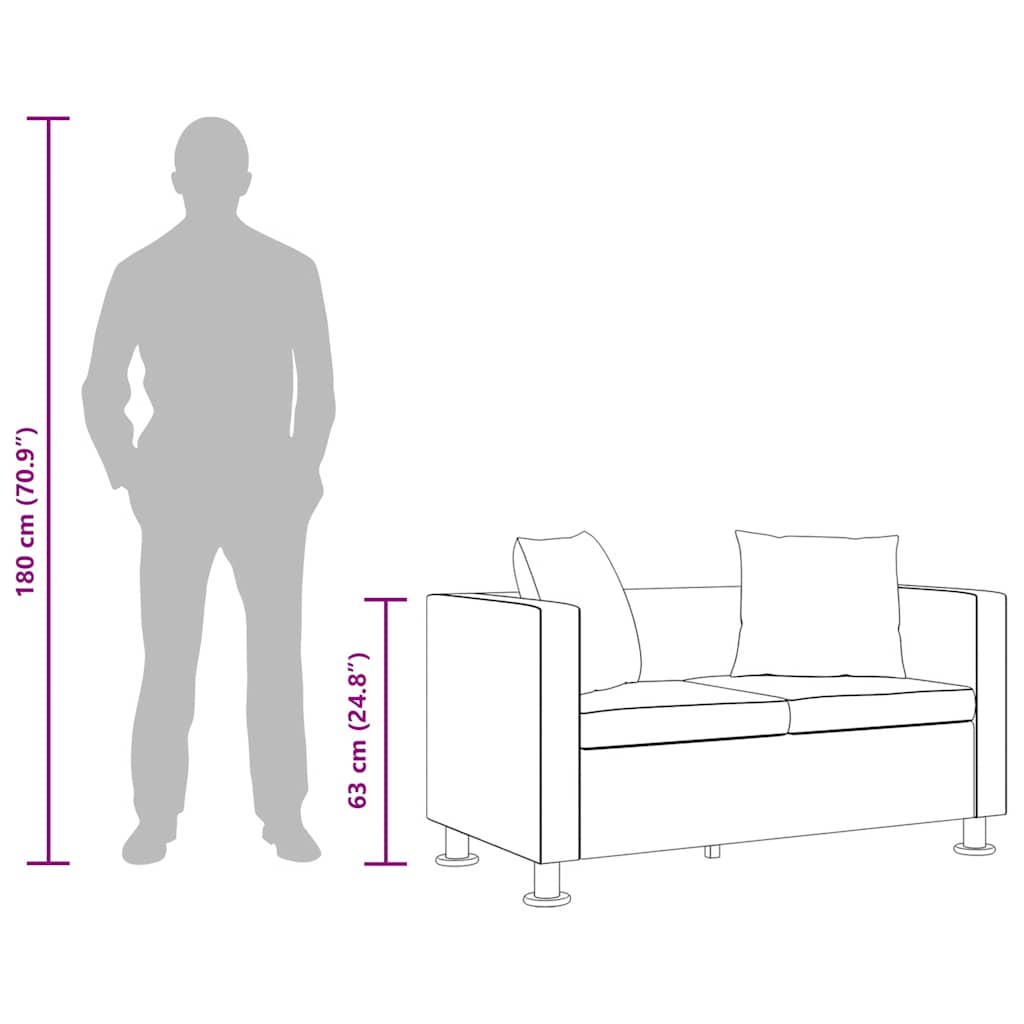vidaXL Sofa 2-osobowa ze skóry syntetycznej, biała