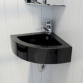vidaXL Umywalka z przelewem, 45 x 32 x 12,5 cm, czarna