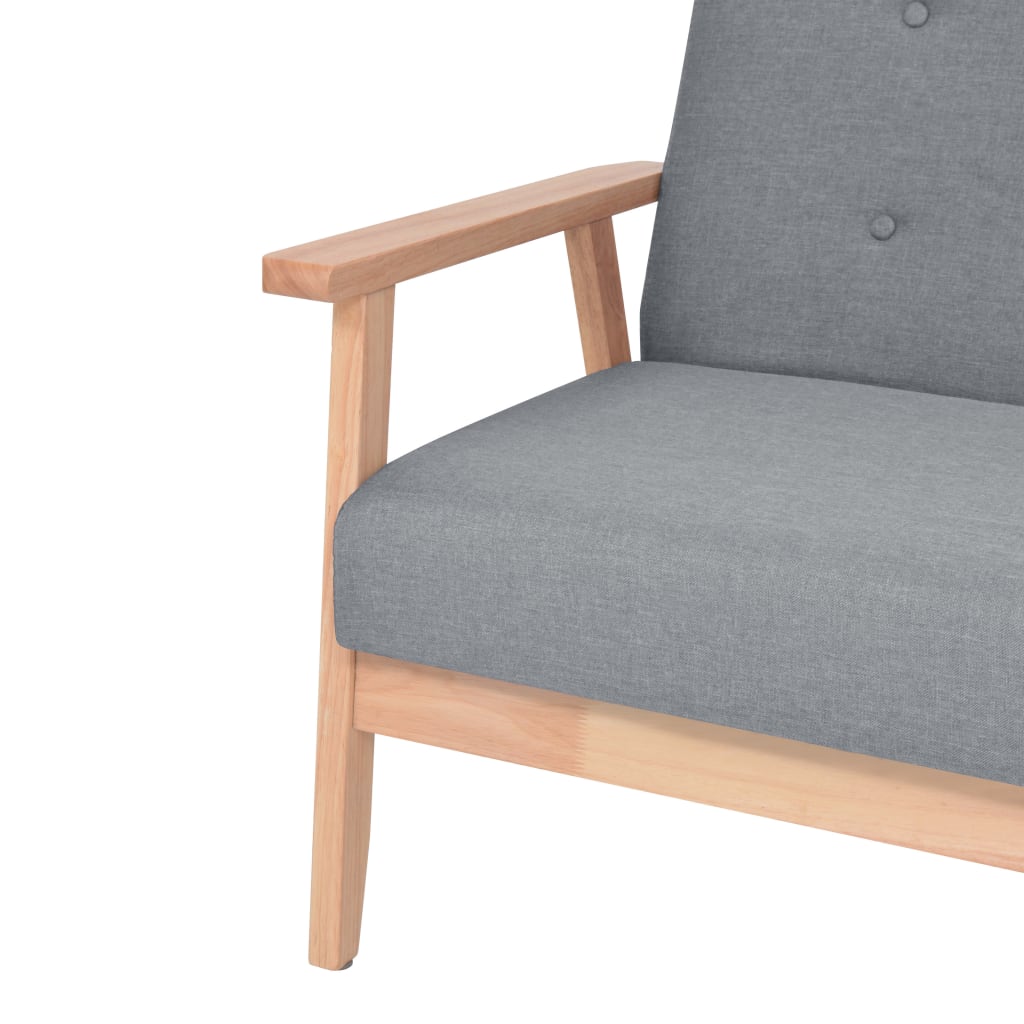vidaXL Sofa 2-osobowa, tapicerowana tkaniną, jasnoszara