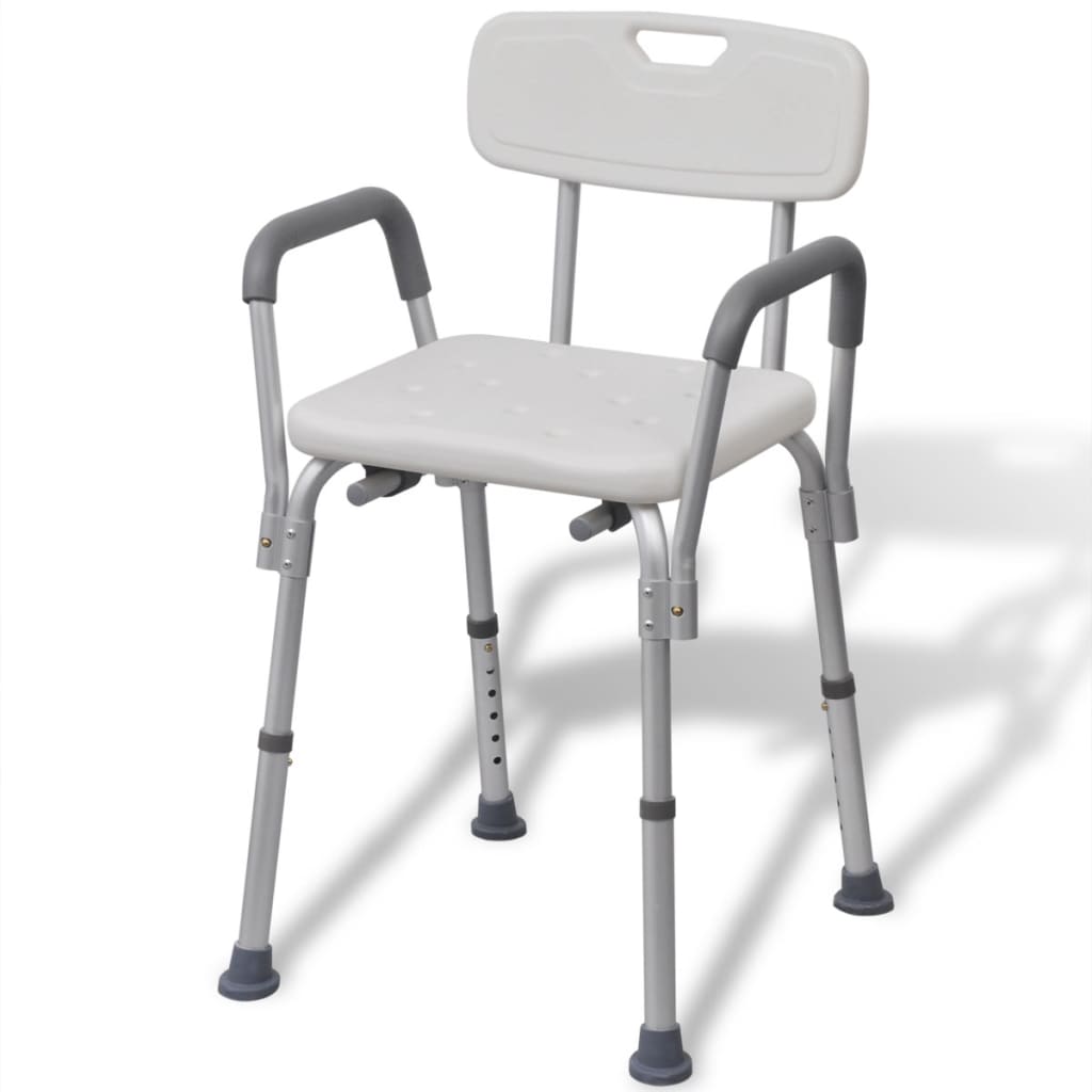 vidaXL Krzesło pod prysznic z aluminium, białe