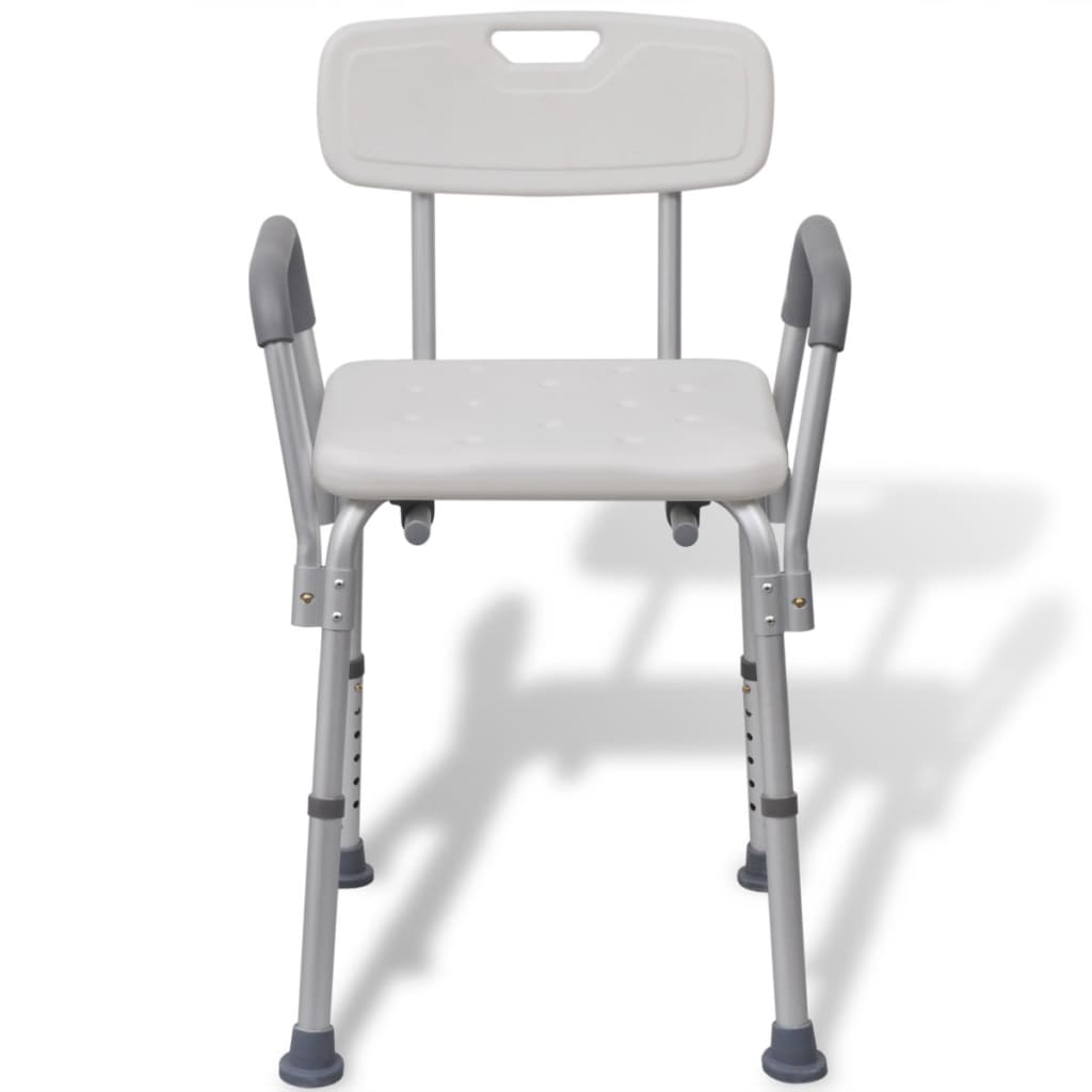 vidaXL Krzesło pod prysznic z aluminium, białe