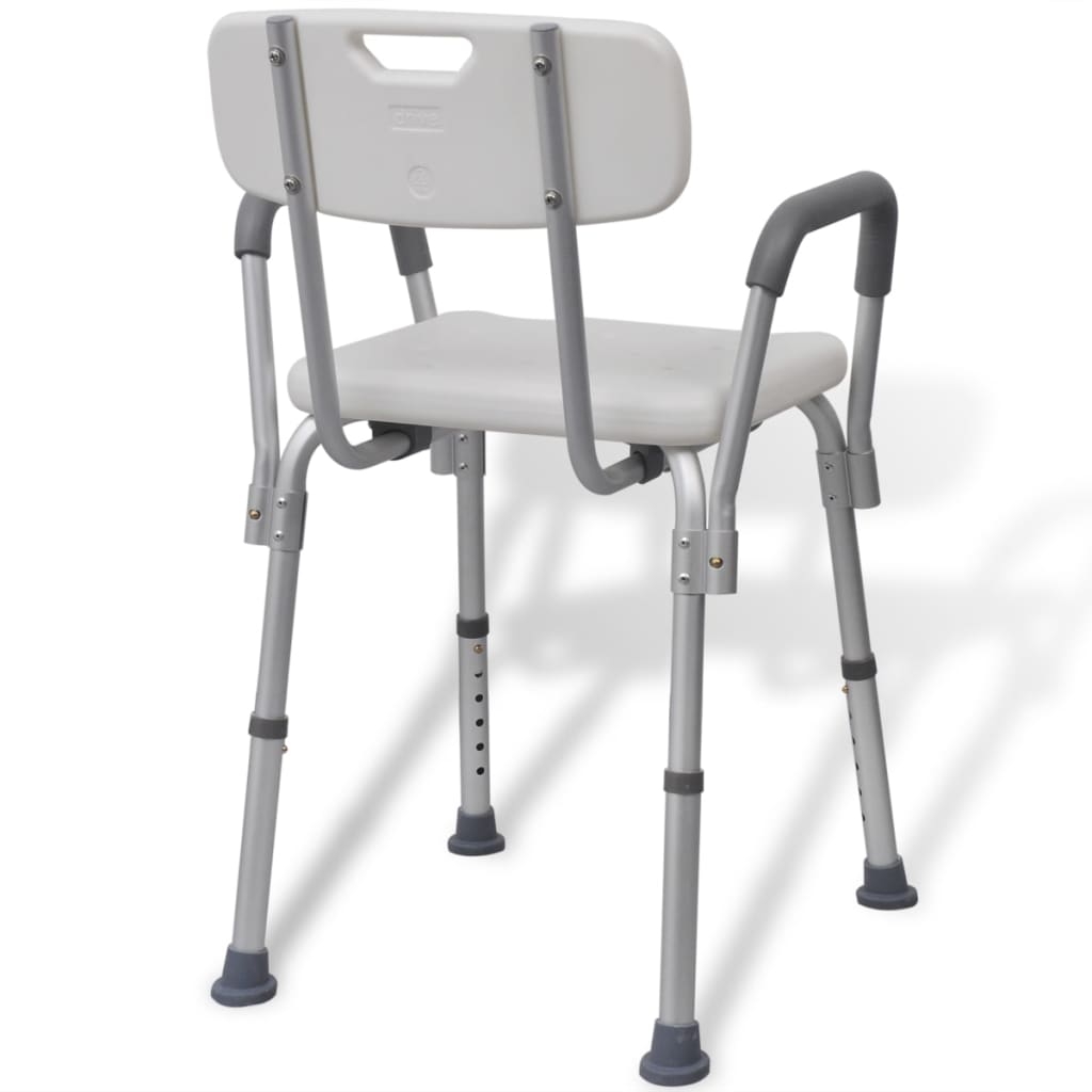 vidaXL Krzesło pod prysznic z aluminium, białe