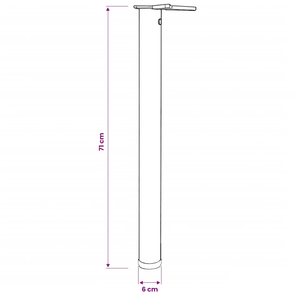 4 Nogi do stołu z regulacją wysokości 710 mm szczotkowany nikiel