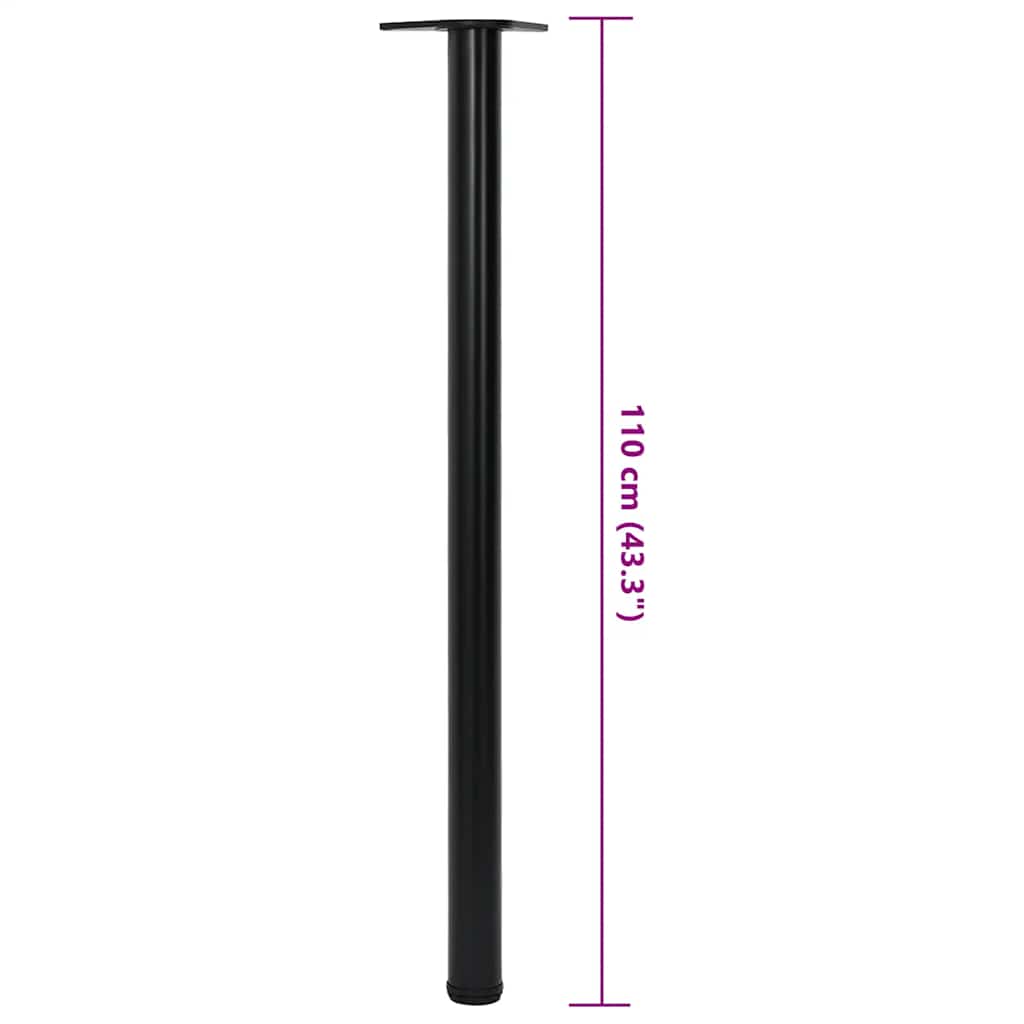 4 Nogi do stołu z regulacją wysokości Czarne 1100 mm