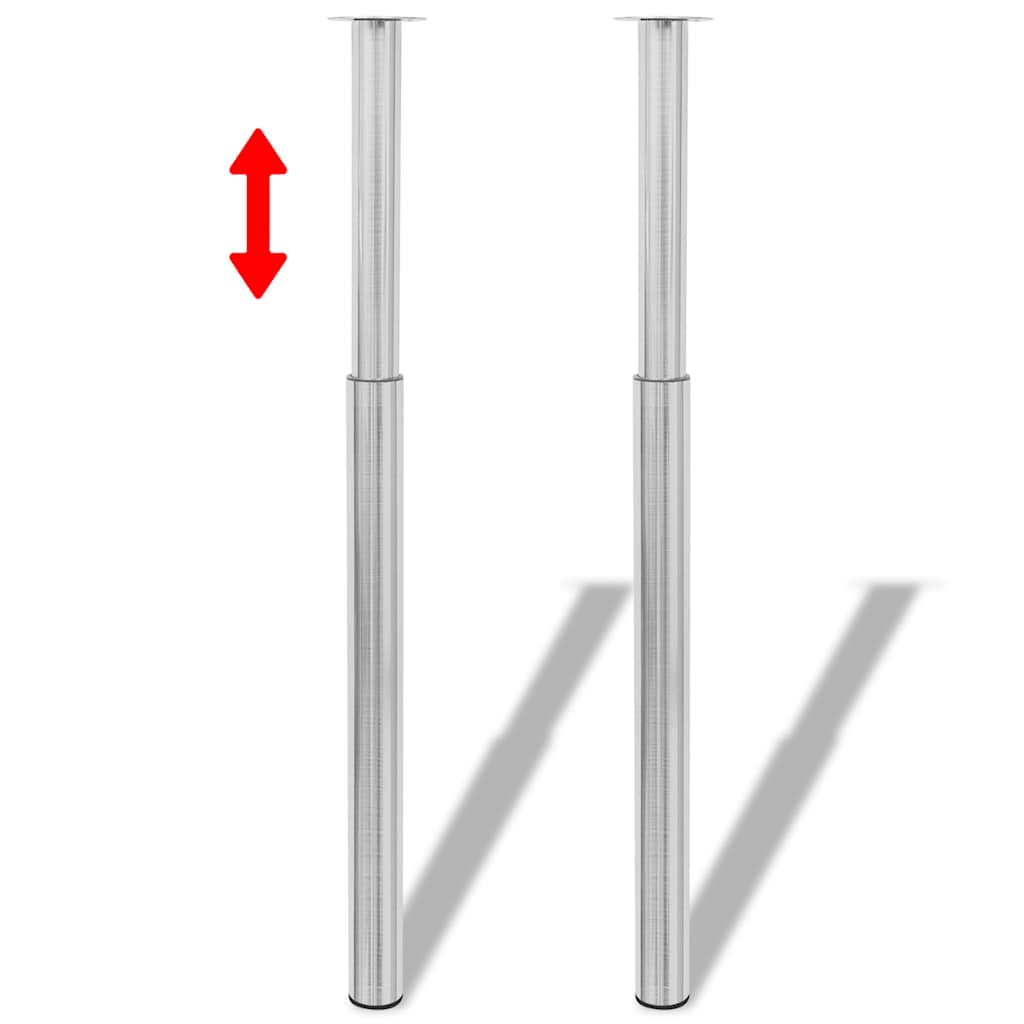 2 teleskopowe nogi do stołu Stal nierdzewna 710 mm-1100 mm