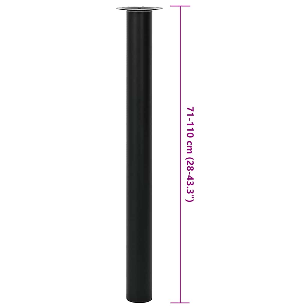 vidaXL Teleskopowe nogi stołowe, 2 szt., czarne, 710 mm-1100 mm
