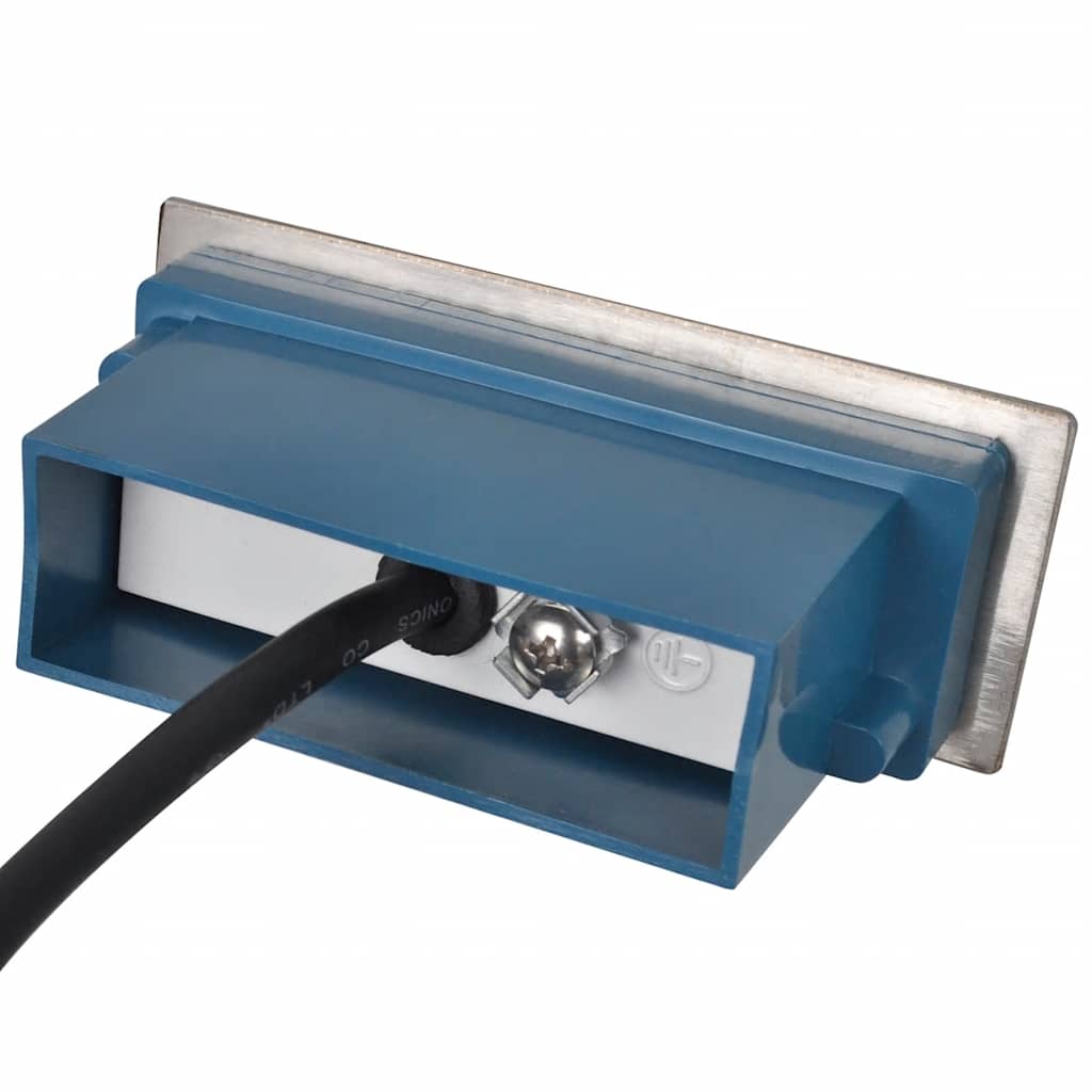 vidaXL Wpuszczane lampki schodowe LED, 2 sztuki, 44x111x56 mm