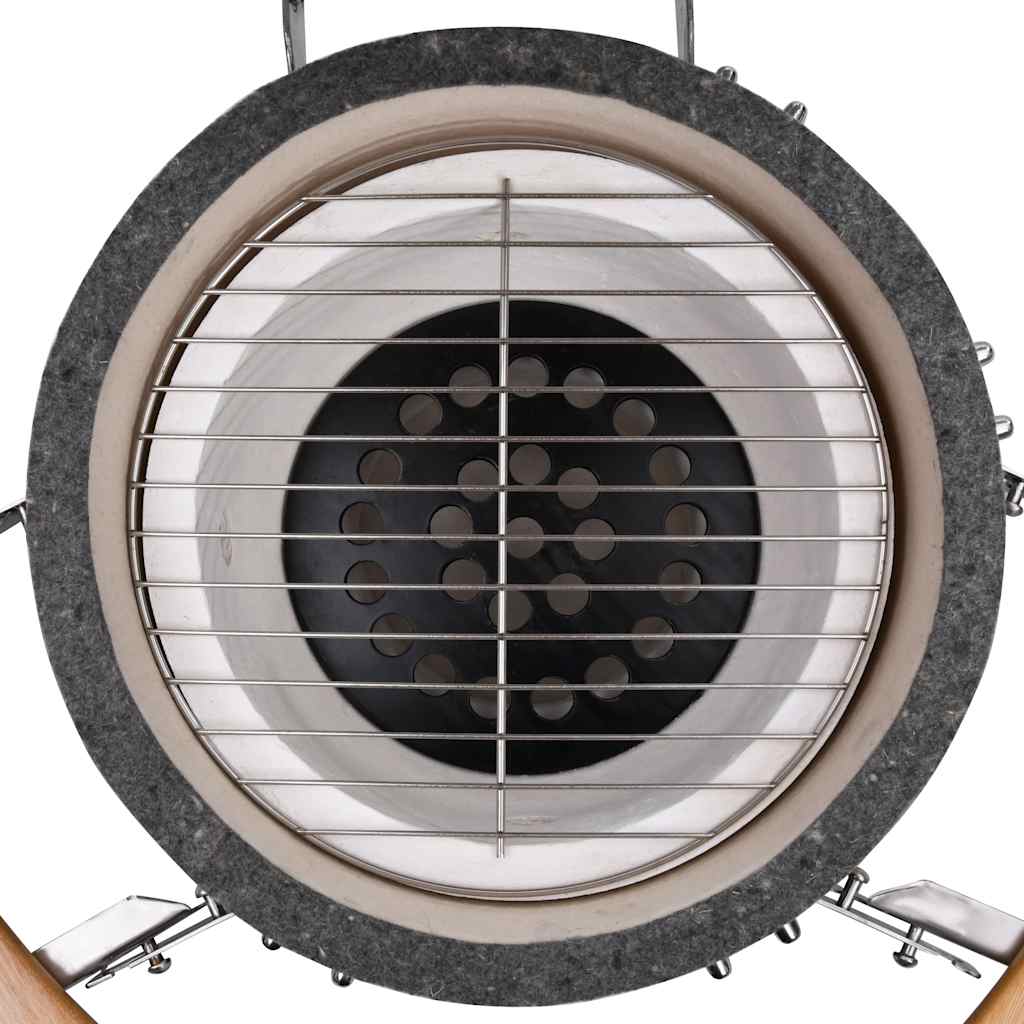 vidaXL Ceramiczny grill Kamado z wędzarnią, 33 cm